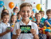 Zaproszenia na 10. urodziny dziecka 12 szt. – kolorowe karty graffiti – zdjęcie 5