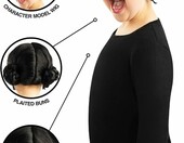 Rubie's Peruka dziecięca do przebrania, czarna, prosta z warkoczykami – zdjęcie 4