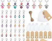 Zestaw 35 podziękowań weselnych dla gości – aniołek, woreczek organza, zawieszka – zdjęcie 1