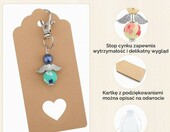 Zestaw 35 podziękowań weselnych dla gości – aniołek, woreczek organza, zawieszka – zdjęcie 5