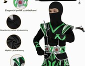 BSBUY Kostium Ninja dla dzieci, zielony, uniseks, 13 elementów – zdjęcie 3
