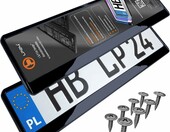 L&P Car Design Ramka na tablicę rejestracyjną – 2 szt., czarny połysk – zdjęcie 1