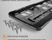 L&P Car Design Ramka na tablicę rejestracyjną – 2 szt., czarny połysk – zdjęcie 3