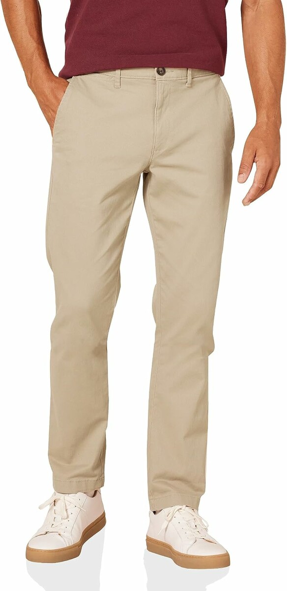 Amazon Essentials spodnie chinosy męskie slim fit, khaki