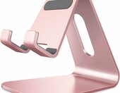 Lucrave aluminiowa podstawka na telefon – stojak biurkowy, różowe złoto – zdjęcie 1
