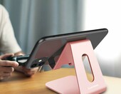Lucrave aluminiowa podstawka na telefon – stojak biurkowy, różowe złoto – zdjęcie 2