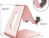 Lucrave aluminiowa podstawka na telefon – stojak biurkowy, różowe złoto – zdjęcie 5