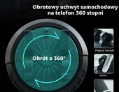 Homefantasy mata antypoślizgowa na telefon do samochodu 4w1, obrót 360° – zdjęcie 4