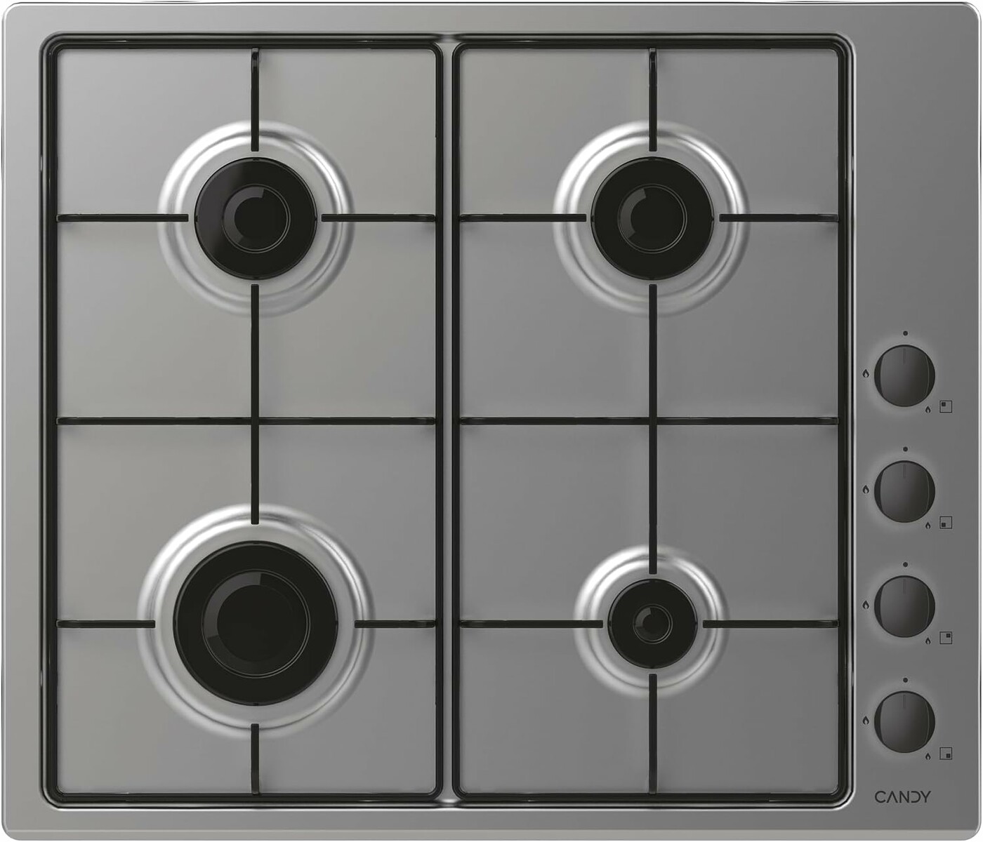 Candy Idea CHW6LBX/4U2 60 cm – płyta gazowa do zabudowy, 4 palniki, inox