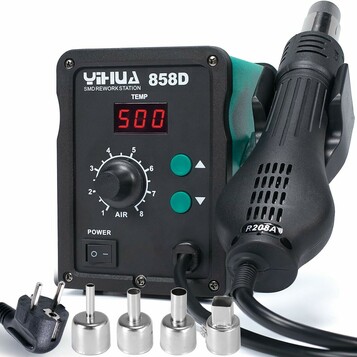 YIHUA 858D Stacja na gorące powietrze – rework SMD do serwisu GSM