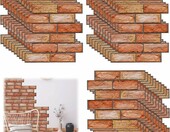 XNZMYN Naklejki ścienne 3D 30 szt. – panele PVC wzór cegły, czerwone – zdjęcie 1