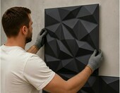 Deccart Panele ścienne 3D Brylant 50x50 cm – 8 szt., 2 m², czarne – zdjęcie 5