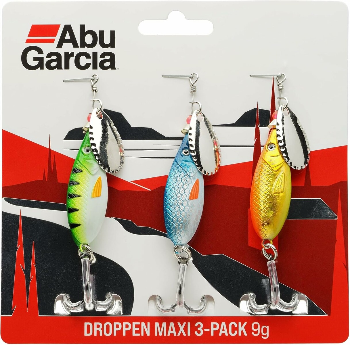 Abu Garcia Droppen Maxi 3 szt. – błystki obrotowe 8,5 cm