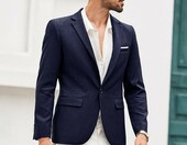 COOFANDY marynarka męska casual, granatowa, na jeden guzik – zdjęcie 3