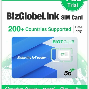 EIOTCLUB BizGlobeLink - zagraniczna karta SIM Prepaid 1 GB, 200+ krajów