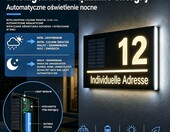 Smvanoik Solarny numer domu LED – podświetlana tabliczka adresowa, srebrna – zdjęcie 2