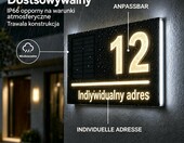 Smvanoik Solarny numer domu LED – podświetlana tabliczka adresowa, srebrna – zdjęcie 3