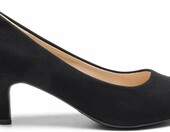 DREAM PAIRS Luvly – damskie czółenka na niskim obcasie, czarny zamsz – zdjęcie 4