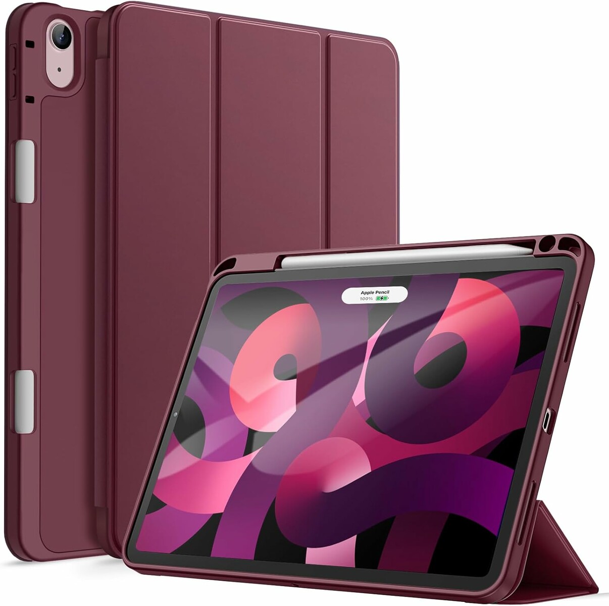 JETech Etui do iPad Air 11 cali M4/M3/M2 i Air 10,9 cala – pokrowiec, winny