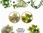 QUOZUO Sztuczne rośliny do terrarium – zestaw pnączy i lian z przyssawkami – zdjęcie 2