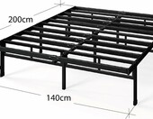 Zinus Justin – metalowy stelaż łóżka 140x200 cm, czarny – zdjęcie 2