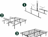 Zinus Justin – metalowy stelaż łóżka 140x200 cm, czarny – zdjęcie 4