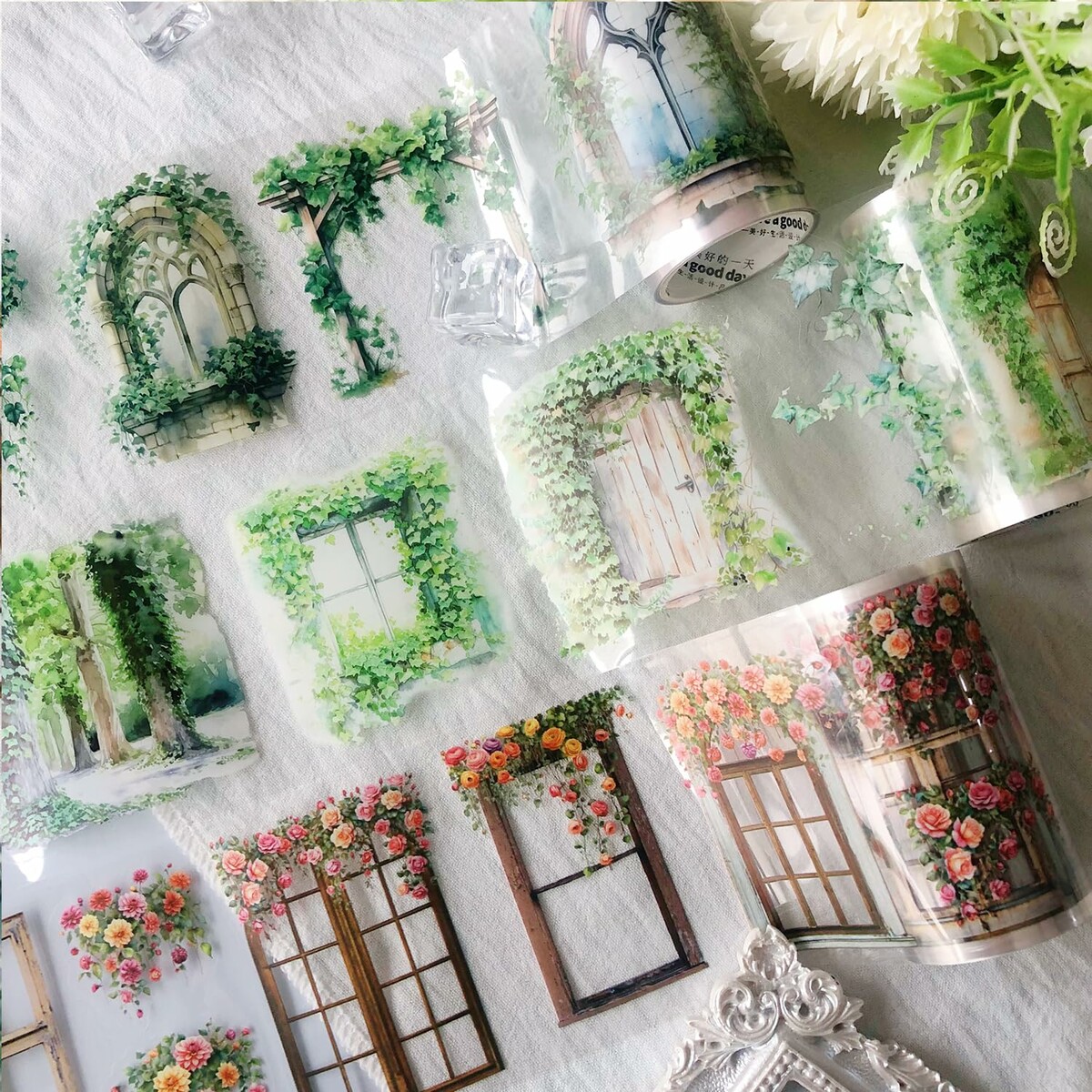 Arpaper – naklejki kwiatowe washi tape do scrapbookingu