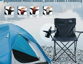 Krzesło turystyczne LINUMA składane, czarne – z podłokietnikami i torbą – zdjęcie 5