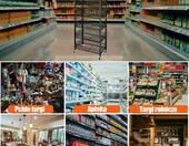 Fivaz regał ekspozycyjny sklepowy 5 półek, 12 haczyków, kółka, czarny – zdjęcie 5