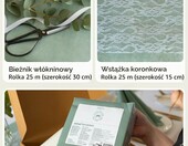 100%Mosel Zestaw dekoracji stołu na wesele – bieżnik, koronka, serwetki – zdjęcie 4