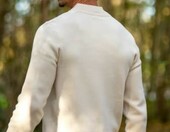 COOFANDY sweter męski z golfem na zamek 1/4, beżowy – zdjęcie 4