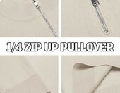 COOFANDY sweter męski z golfem na zamek 1/4, beżowy – zdjęcie 5