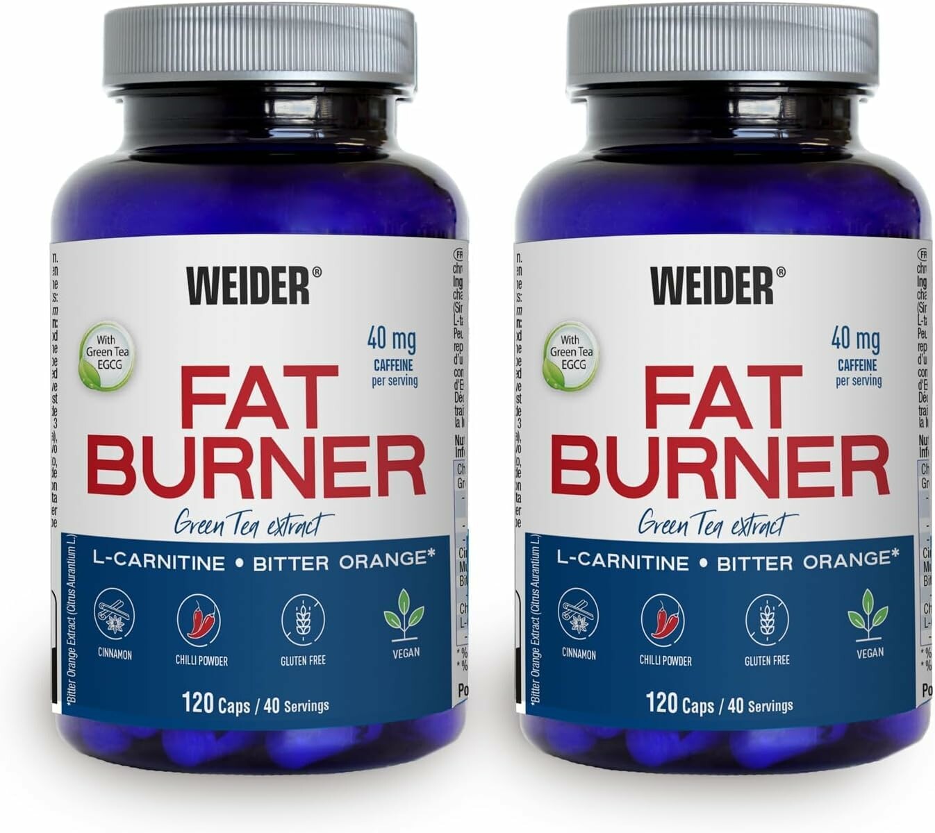 Weider Fat Burner 2x120 kaps. – spalacz tłuszczu z L-karnityną i chromem