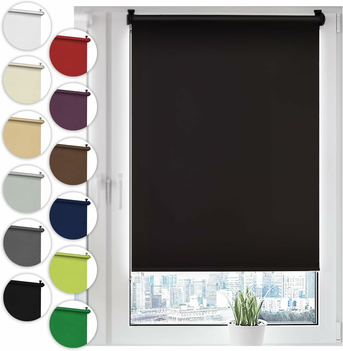 Sonello Klemmfix 80x130 cm – mini roleta zaciemniająca bez wiercenia, czarna