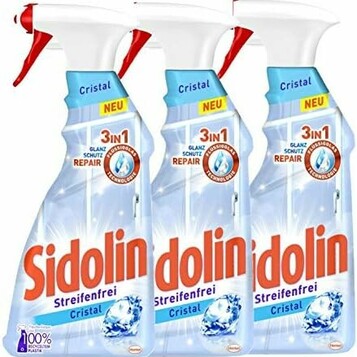 Cristal płyn do szyb i luster 3 x 500 ml Sidolin (stan nowy)