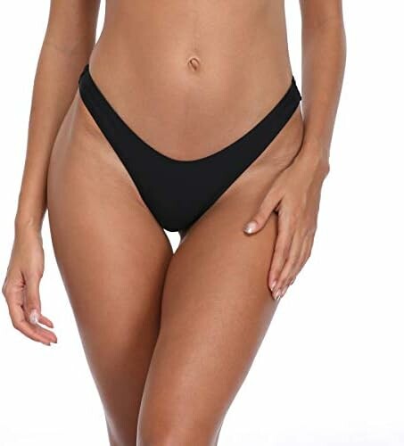 RELLECIGA dół od bikini stringi high-cut, czarny