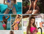 RELLECIGA dół od bikini stringi high-cut, czarny – zdjęcie 2
