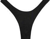 RELLECIGA dół od bikini stringi high-cut, czarny – zdjęcie 4