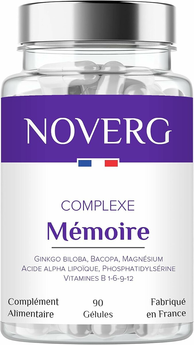 NOVERG Pamięć i Koncentracja – Ginkgo Biloba, Bacopa, Magnez, 90 kaps.