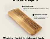 Onedor grzebień do brody i wąsów z drewna sandałowego, ze skórzanym etui – zdjęcie 4