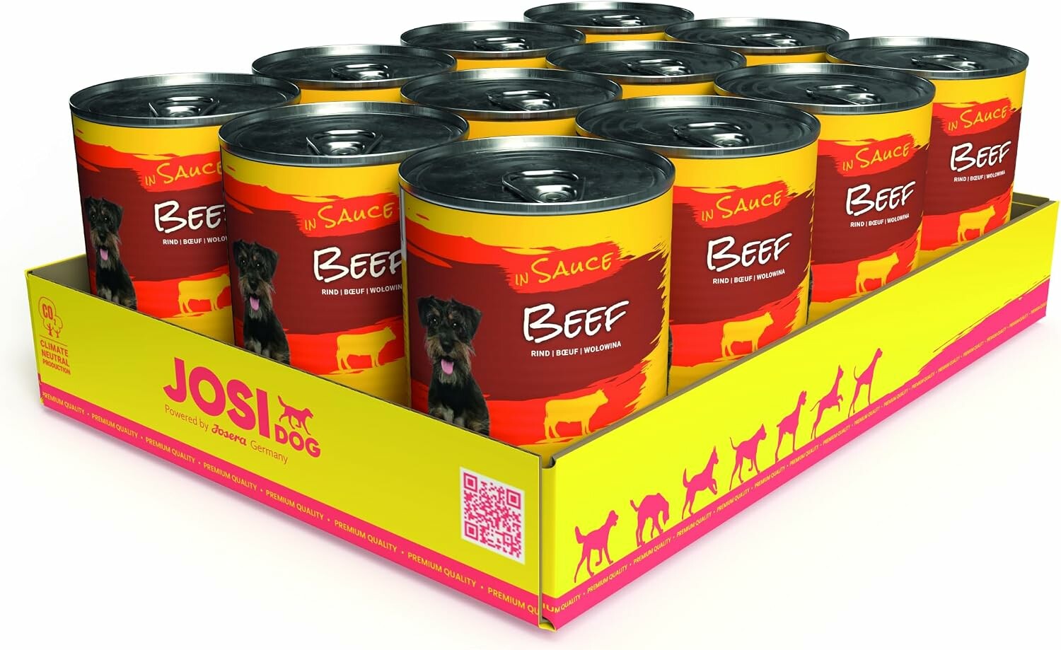 JosiDog Wołowina w sosie 12x415g – mokra karma dla dorosłych psów