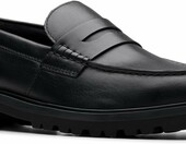 Clarks Berwick Lo – skórzane mokasyny męskie, czarne – zdjęcie 3