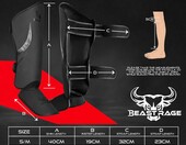 BEAST RAGE Ochraniacze goleni Muay Thai S/M – nagolenniki do MMA, czarne – zdjęcie 5