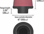 K&N RG-1001RD – stożkowy filtr powietrza tuningowy, uniwersalny – zdjęcie 2