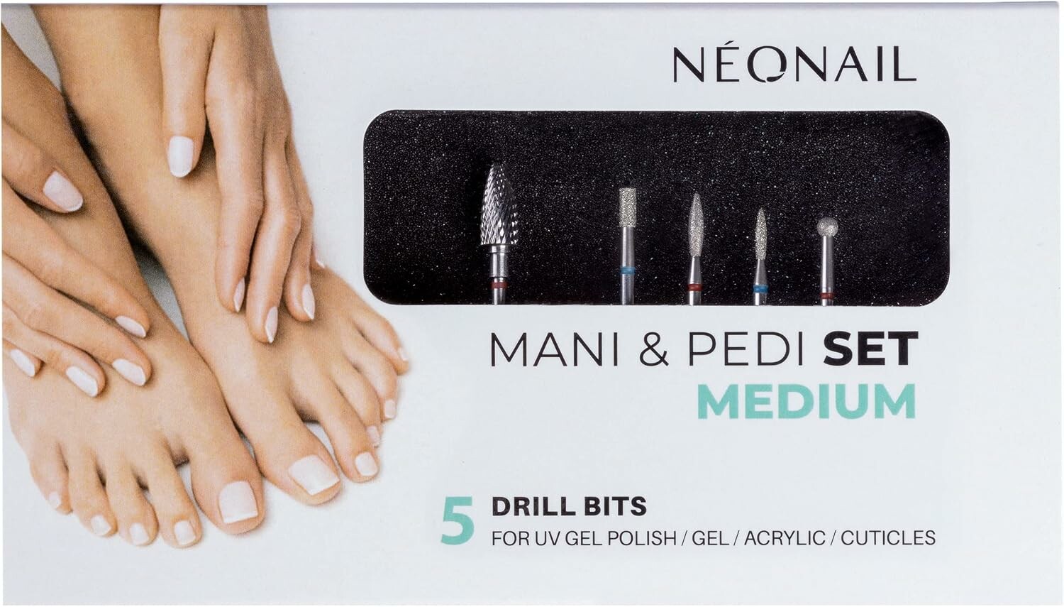 NEONAIL Zestaw 5 frezów Medium do frezarki do paznokci