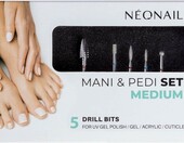 NEONAIL Zestaw 5 frezów Medium do frezarki do paznokci – zdjęcie 1