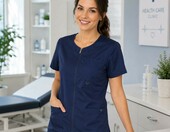 B-well Stella – bluza medyczna damska kasak, niebieska, 3XL – zdjęcie 2