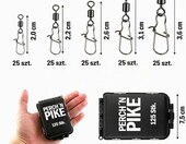 PERCH`N PIKE Krętliki wędkarskie z karabińczykiem, zestaw 125 szt. – zdjęcie 3