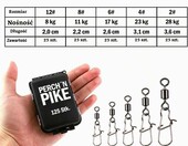 PERCH`N PIKE Krętliki wędkarskie z karabińczykiem, zestaw 125 szt. – zdjęcie 4