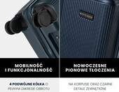 WITTCHEN Stripes Line walizka kabinowa mała ABS na 4 kółkach, granatowa – zdjęcie 3